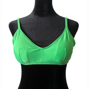Aerie Womens Medium Green Scoop Bikini Swim Top‎ Vacation Beach Pool